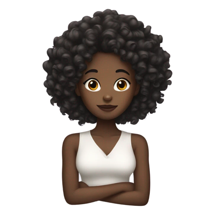 Black girl with French curls  sticker