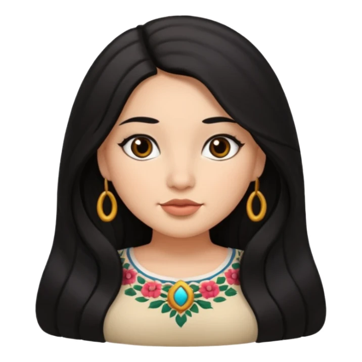 Brown Mexican curvy girl with long black hair  sticker