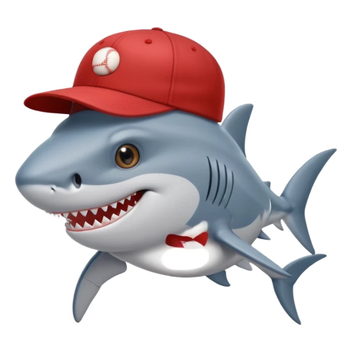 un requin avec une casquette sticker