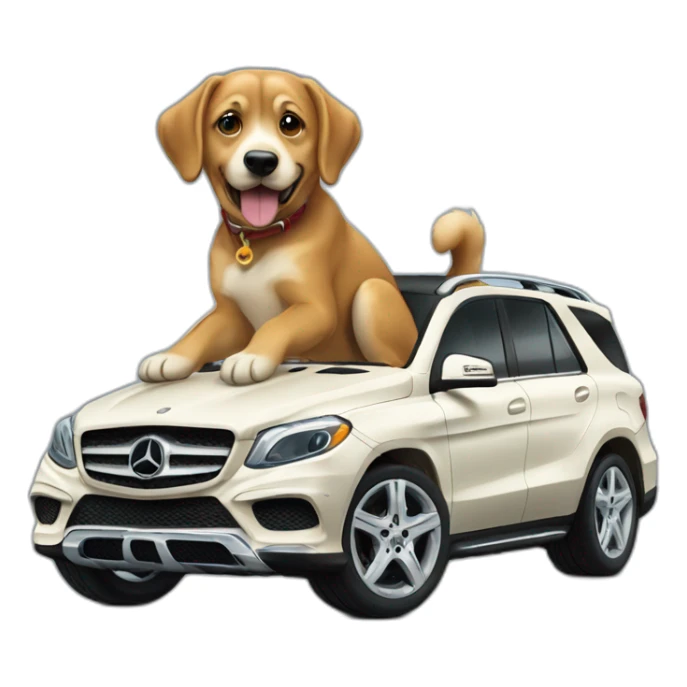 Chien sur une Mercedes  sticker