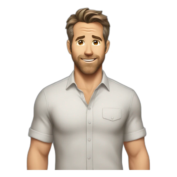 ryan-reynolds cartoon wearing shirt sticker