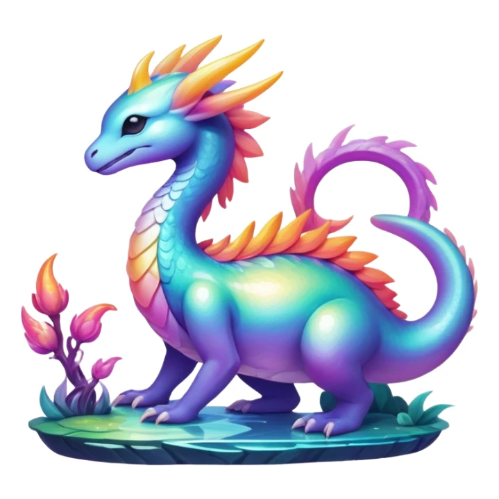 Epic divine complex detailed iridescent gradients aesthetic-Fakémon-creature-scenery sticker