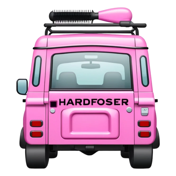 Pink Land Rover with hairdresser written on side  sticker