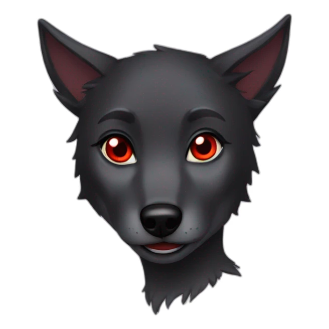 Black Wolf girl red eyes sticker