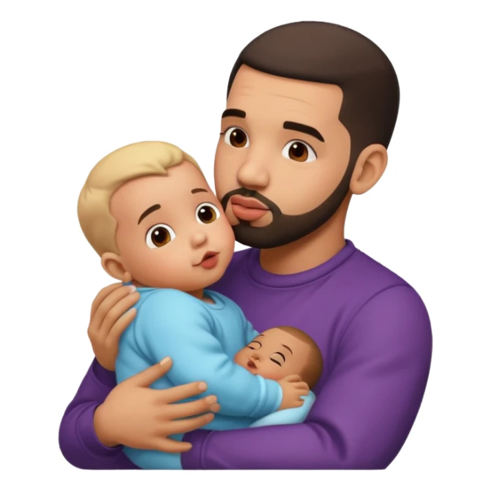Drake kissing a baby sticker