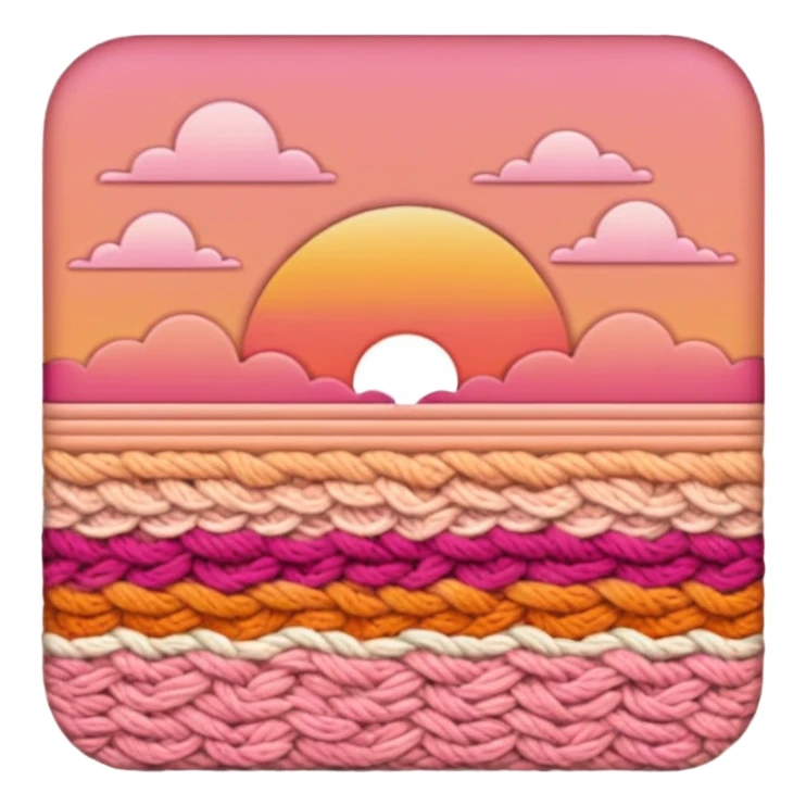 crochet stitch color like a peach-pinky sunset sticker