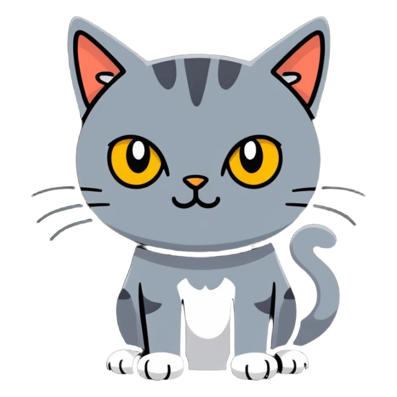 suspicious looking cat peeking from behind something, cartoonish sticker style sticker