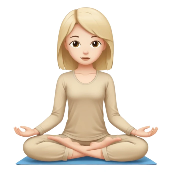 girl does yoga in beige pajamas sticker