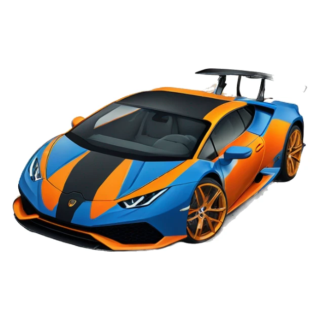 Blue and orange Lamborghini huracan sto sticker