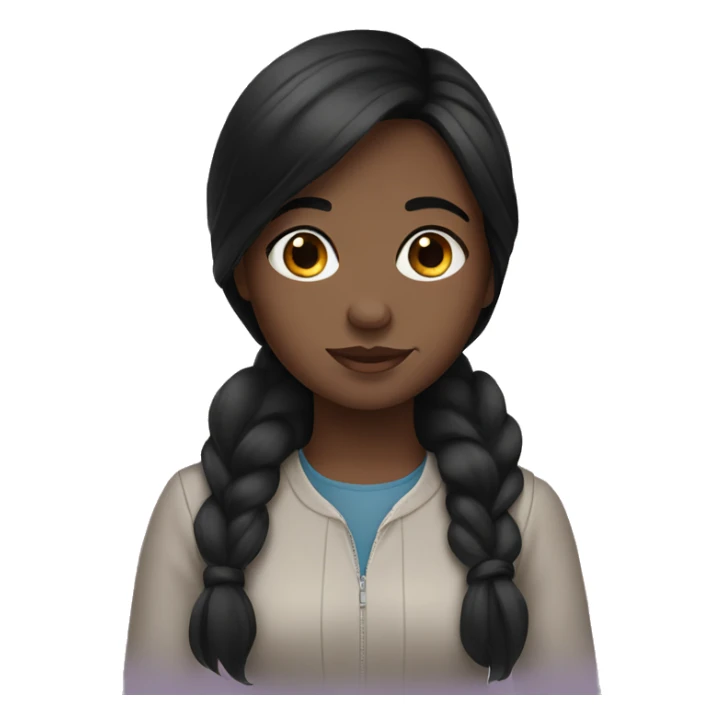 Black-haired girl with brown eyes sticker