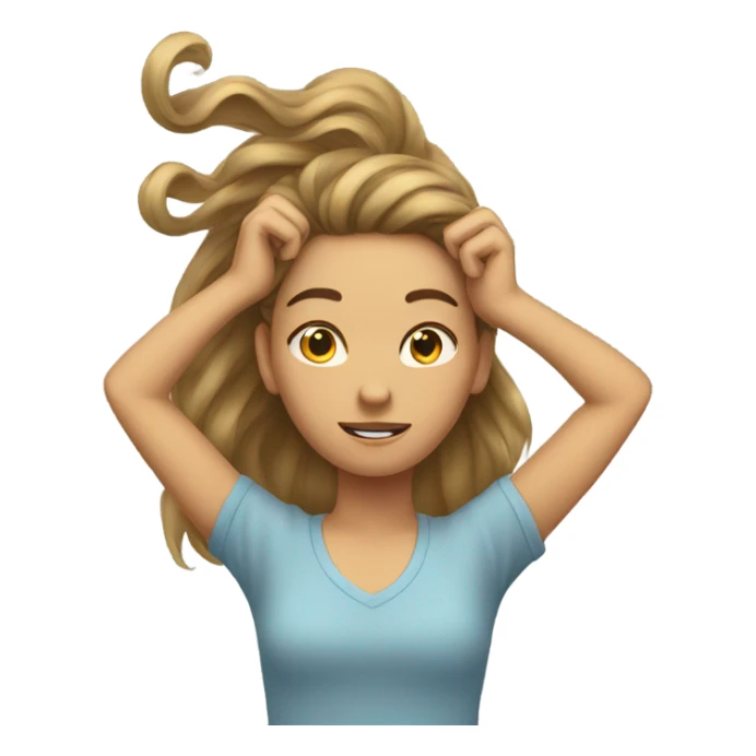Girl doing a hair flip  sticker