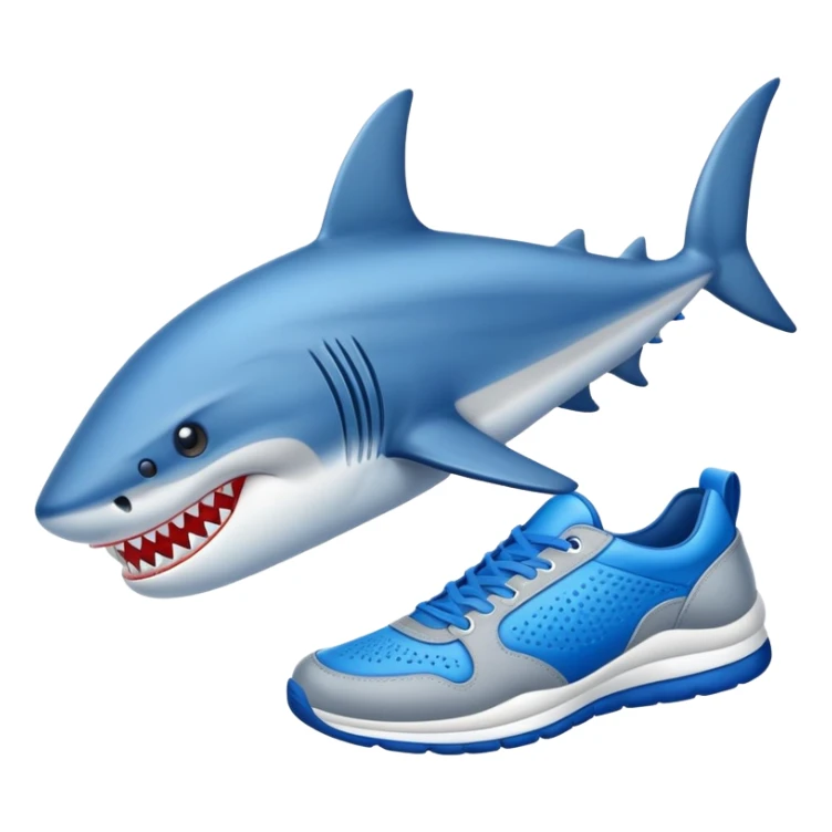 Tiburón con zapatillas azules  sticker