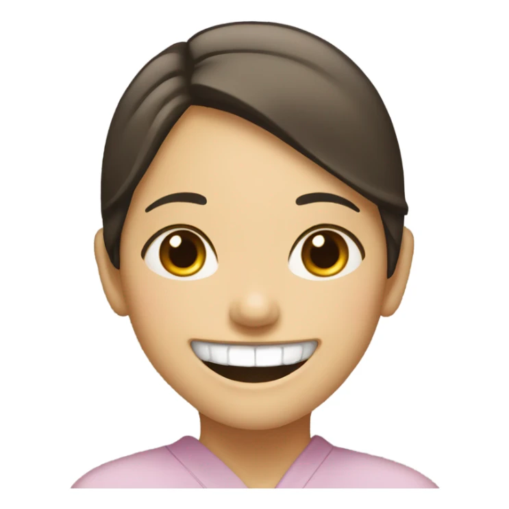 Huge smile on Japanese woman sticker