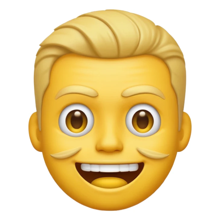 Yellow emoji face looking like James Hetfield smiles sticker