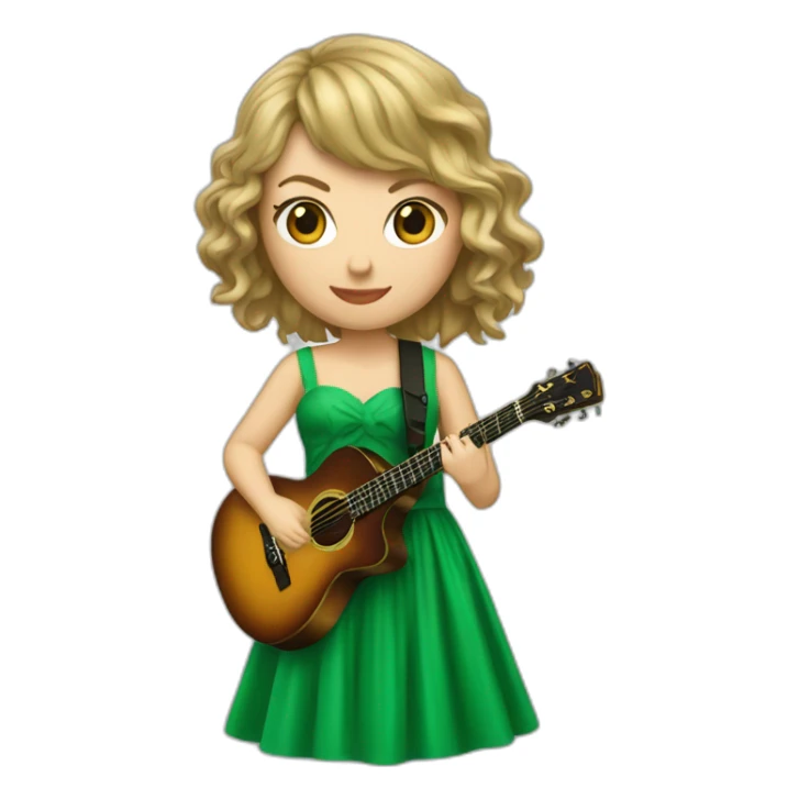 Taylor swift avec une robe vert jouant de la guitare sticker