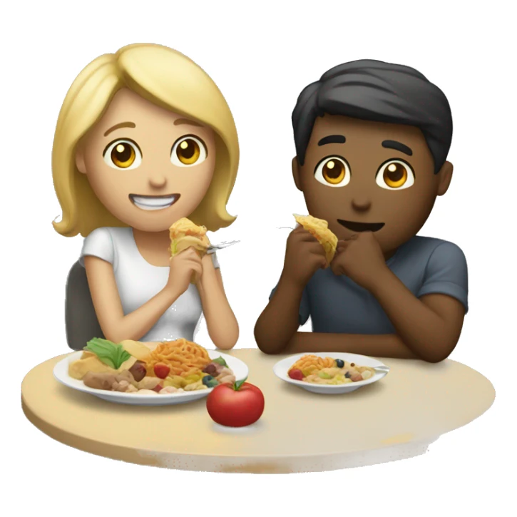 create a couple eating sticker