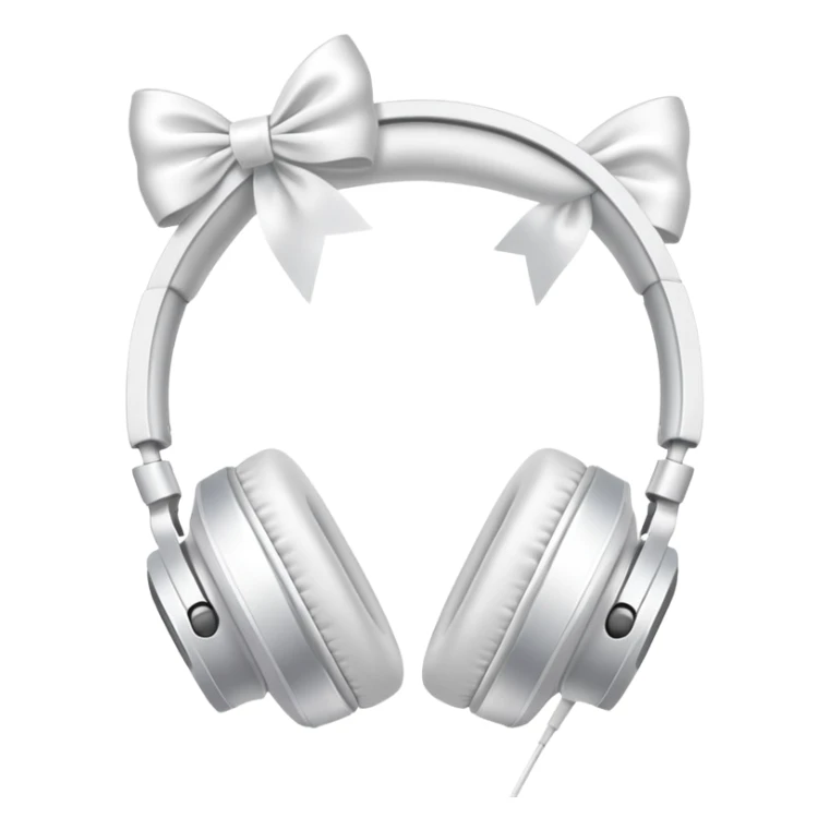 White headphones with bows on the sides sticker