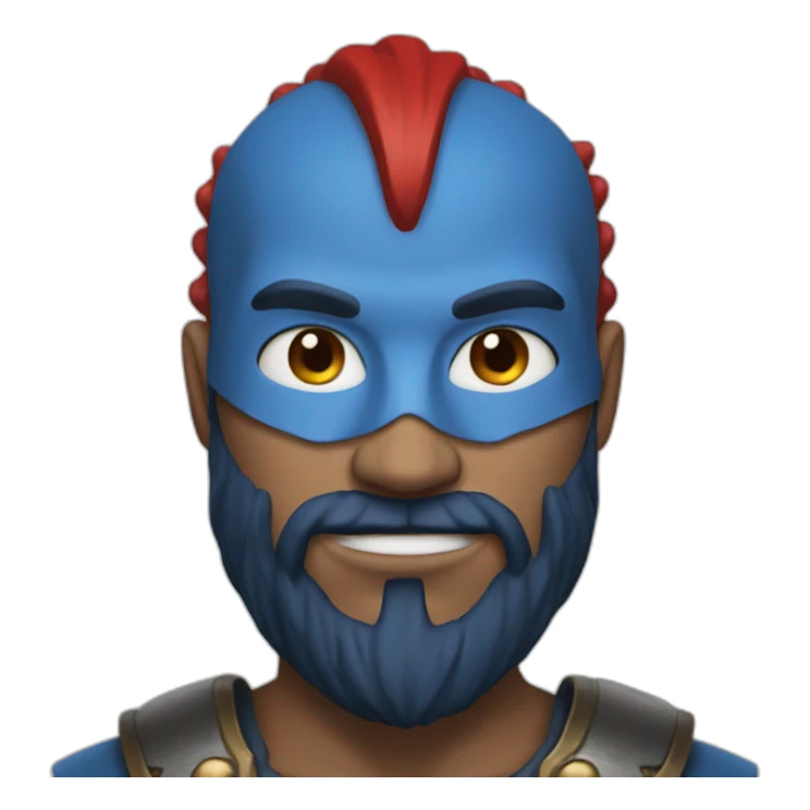 A blue skinned warrior with red hair and beard sticker