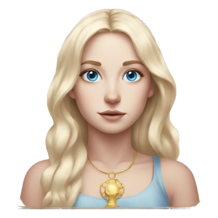 light pink tarot cards magic blonde girl white skin blue eyes  sticker