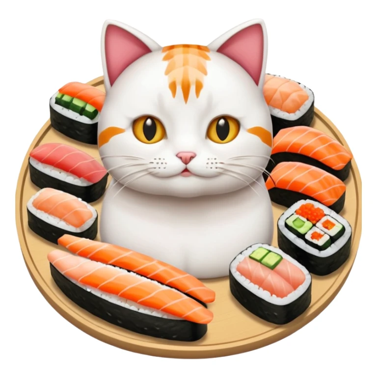 A entire cat body and all and sushi sticker
