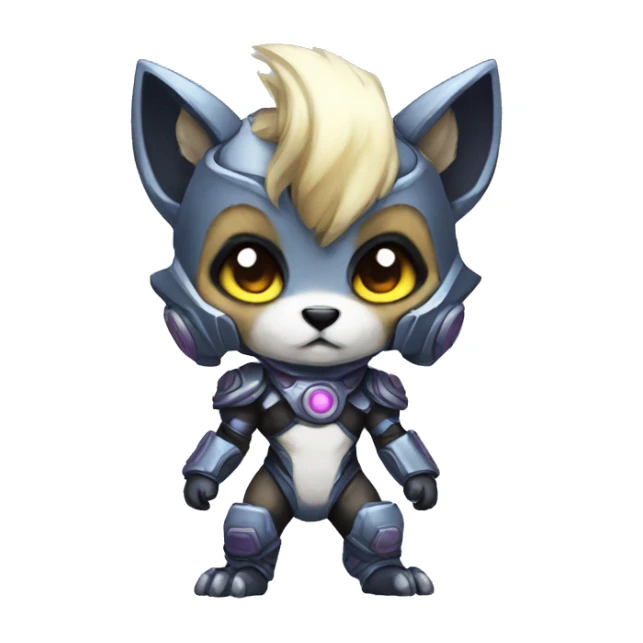 Anthro Kawaii Chibi Protogen full body sticker