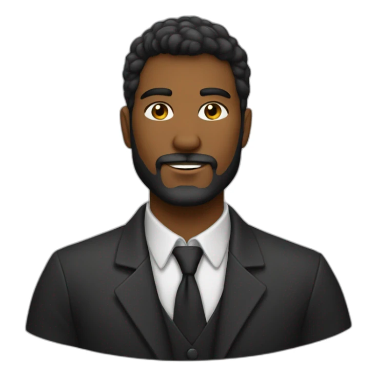 Hombre joven calvo con barba negra sticker