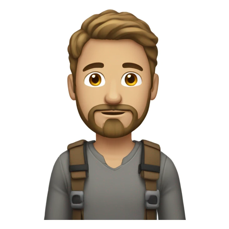 Man with beard, mustache , light sling hair is light brown  sticker
