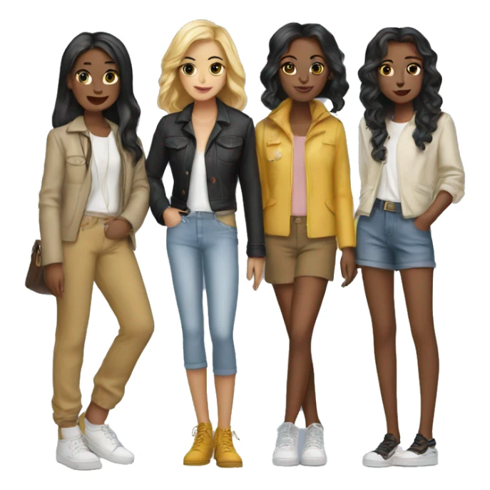 four girls in stylish shoes sticker