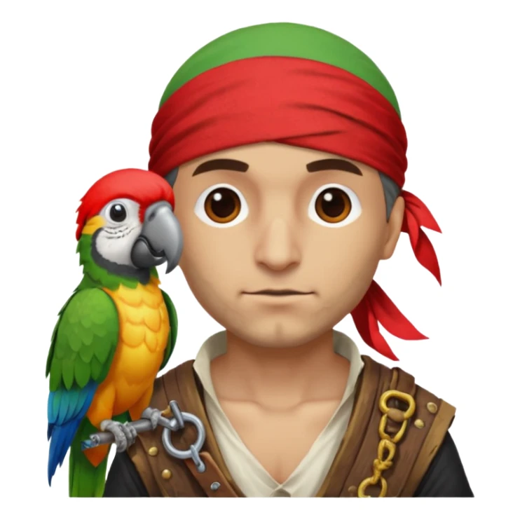 pirate and parrot sticker