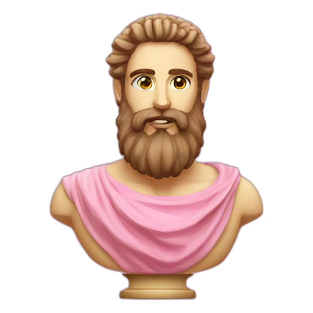 pink greek bust with a beard and halo sticker