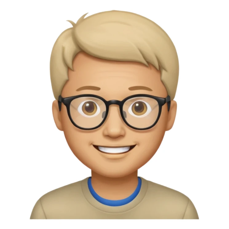 asian man light skin wear glasses smile sticker