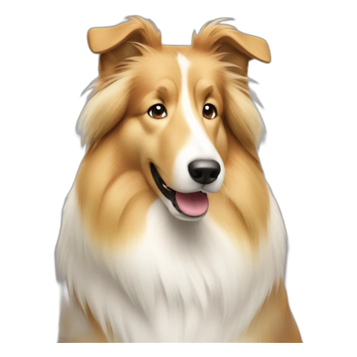 rough collie dog with blonde beautiful girl sticker