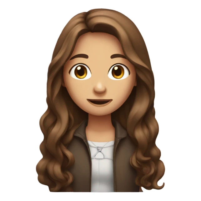 Girl with brown long hair with key in hand sticker
