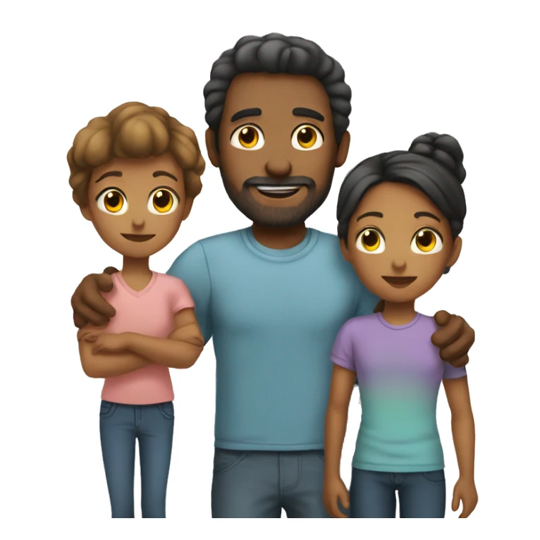 Father mother son daughter sticker