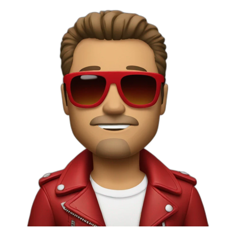 tyler durden with red leather jacket and red sunglasses sticker