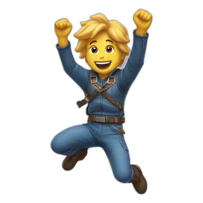 Create an emoji featuring an iconic video game character jumping for joy! sticker