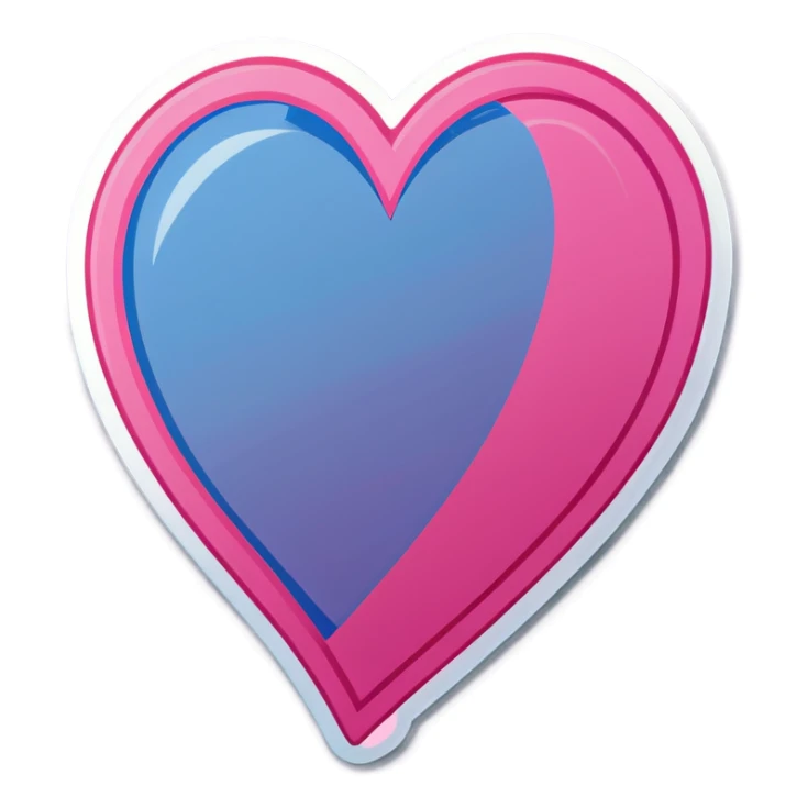Pink and blue heart sticker