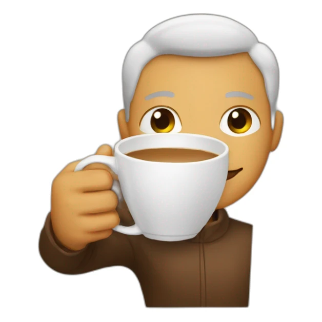 A person hugging a cup of cappuccino  sticker