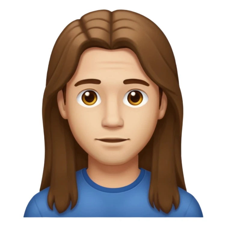 a man with a light skin (not much) with a long hair  sticker