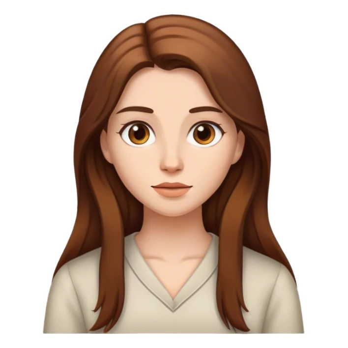 A woman with brown long hair sticker