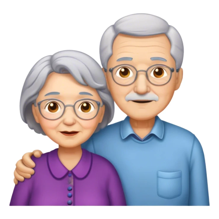Grandma and grandpa with grey hair sticker