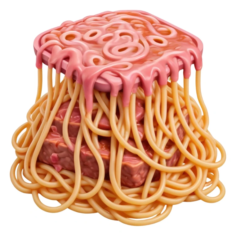  SPAM meat melted spaghetti pink gooey slop art sticker
