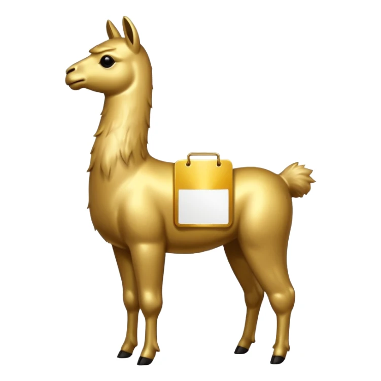 A small golden llama silhouette with a white sign that says RAID over it sticker