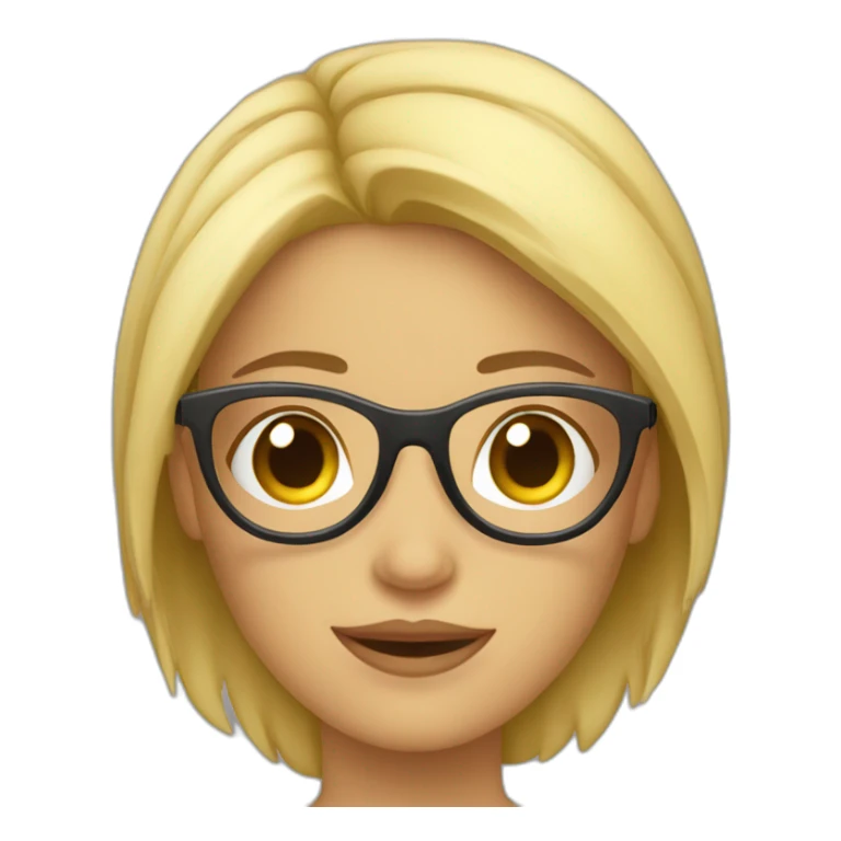 chica rubia con gafas y pero recogido con un moño sticker
