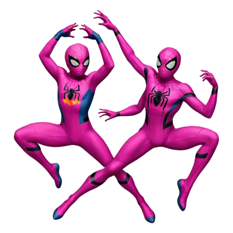 spider man and spider women pink sticker