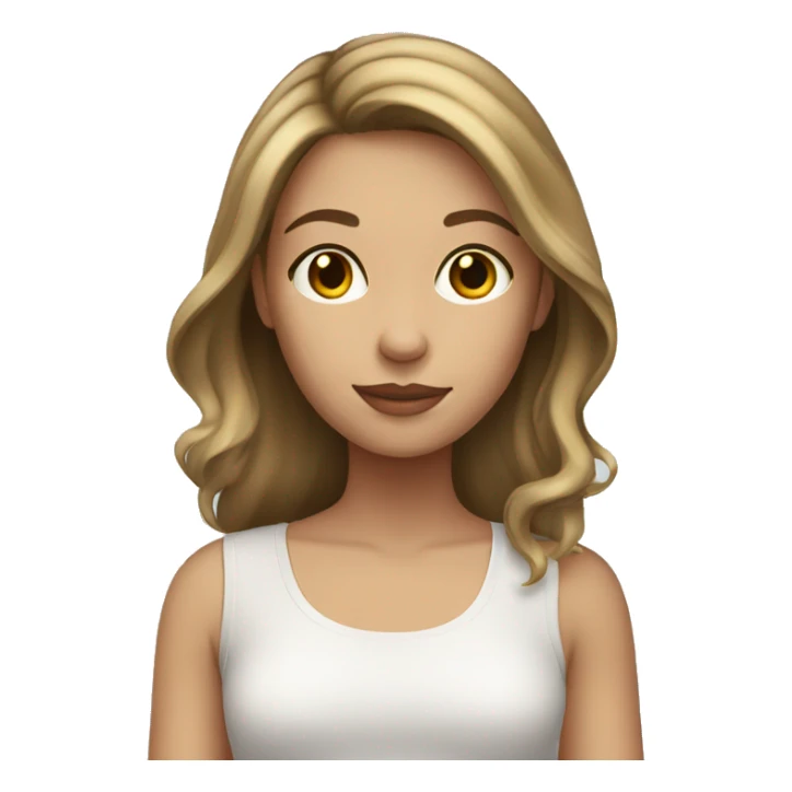 Girl with brown hair and blonde highlights  sticker