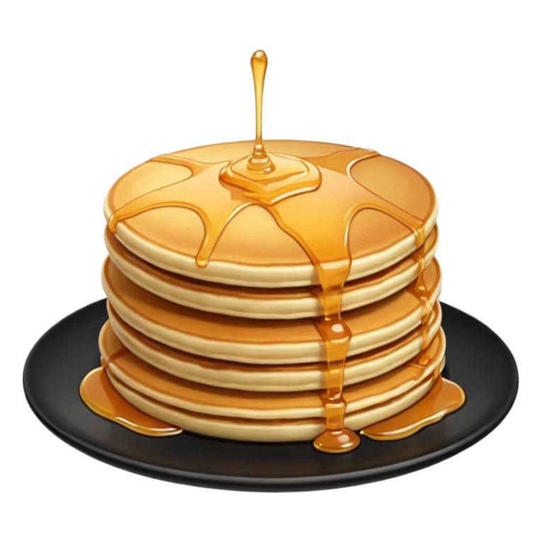 TWO Pancakes with honey in a black plate sticker