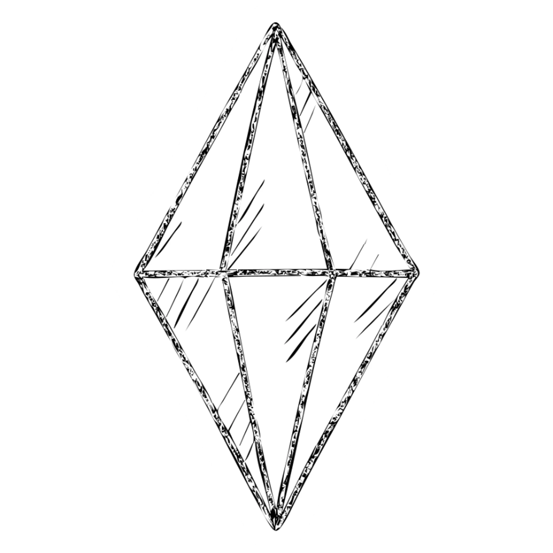 hand-drawn outlined orange The Sims diamond (Plumbob) icon sticker