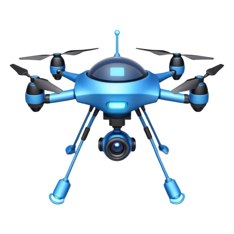 space explorer drone object icon, small futuristic drone with camera lens, glowing blue lights, sci-fi metal body, antenna details, 3D cartoon, mobile game icon style, centered, clean background, soft shadow, no text, no watermark
 
 sticker