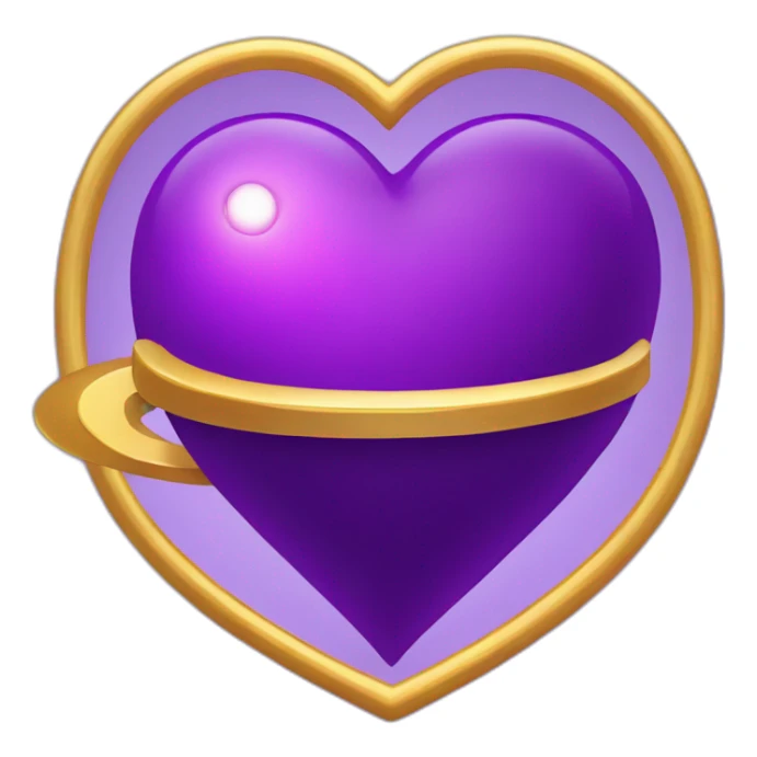 purple heart with ring of saturn sticker